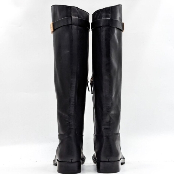 Tory Burch • T Hardware Equestrian Riding Boots Tall Black Leather - Picture 4 of 13